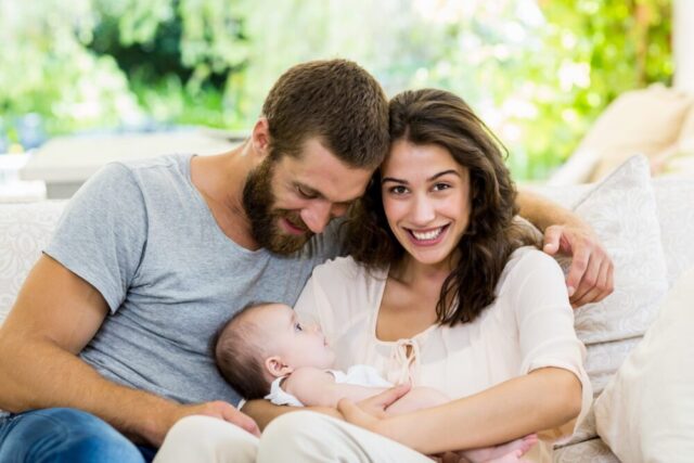 couple with baby