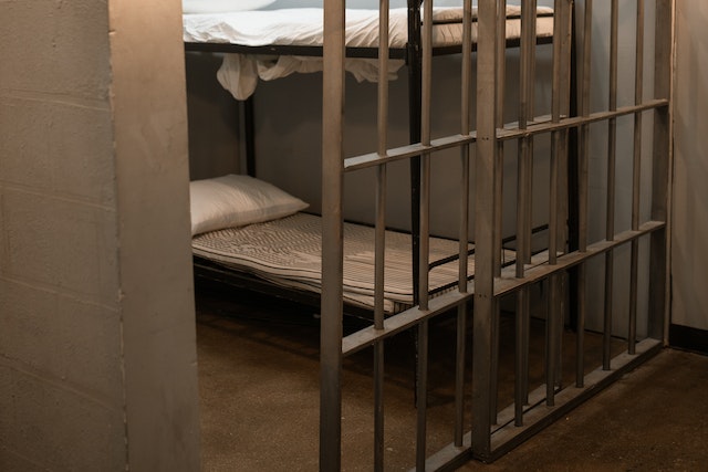 interior of empty prison cell